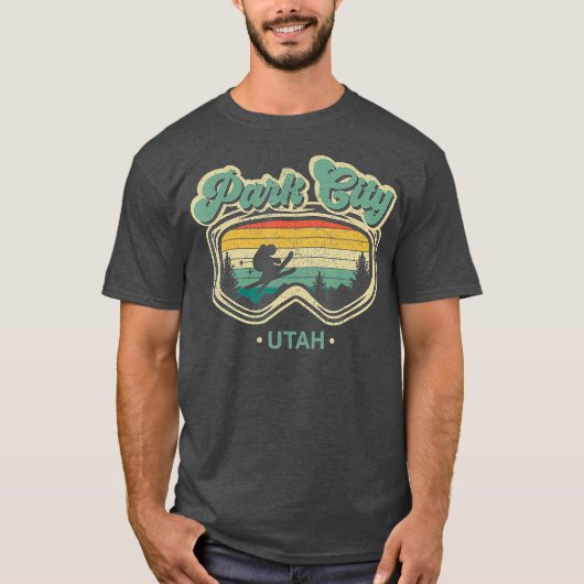 Park City Utah Retro Ski Resort  Skien T-shirt (Voorkant)