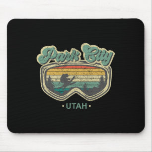 Park City Utah Retro Ski Resort Skiing Vac Muismat