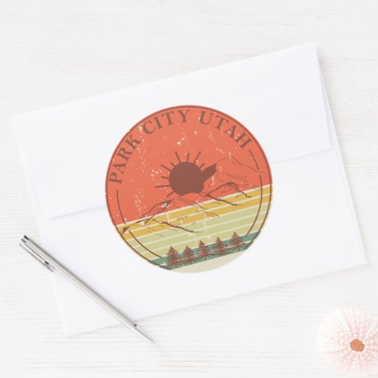 Park City Utah Ronde Sticker (Envelop)