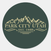 Park City Utah Ronde Sticker (Voorkant)