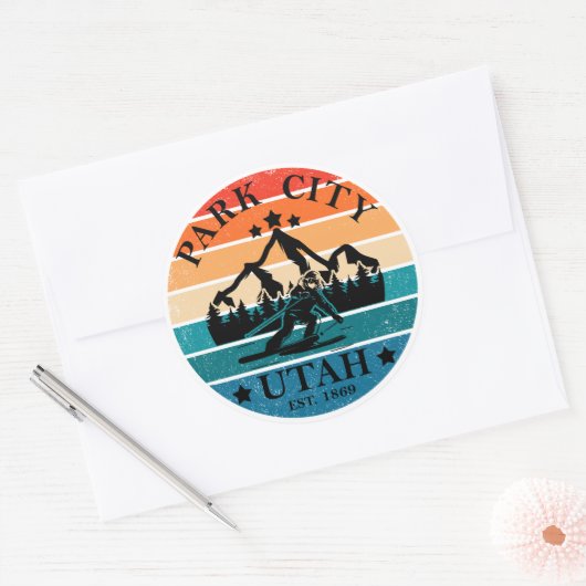 Park City Utah  Ronde Sticker (Envelop)