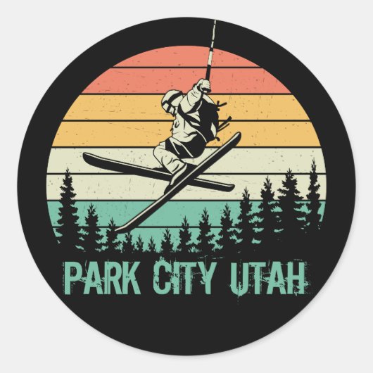 Park City Utah Ronde Sticker (Voorkant)