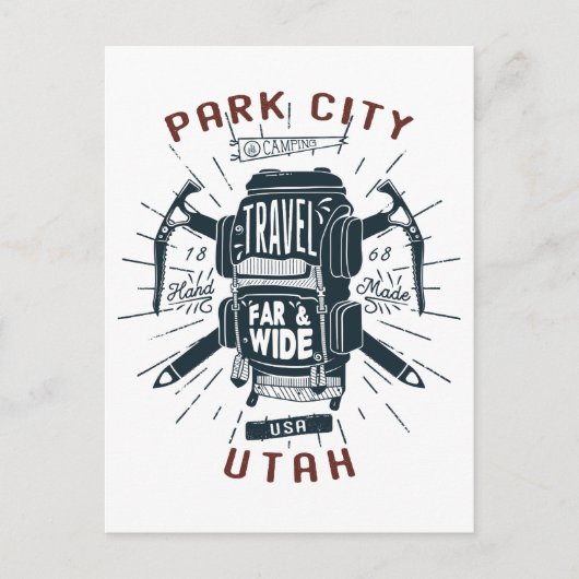 Park City Utah-rugzak Briefkaart (Voorkant)