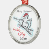 Park City Utah santa ski pet Metalen Ornament (Links)