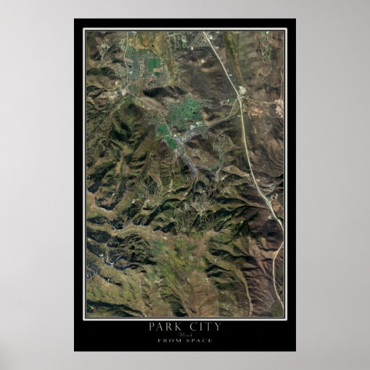 Park City Utah Satellite Poster Map (Voorkant)