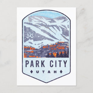 Park City Utah Ski Badge Briefkaart