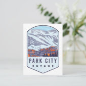 Park City Utah Ski Badge Briefkaart (Staand voorkant)