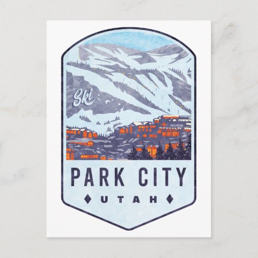 Park City Utah Ski Badge Briefkaart (Voorkant)
