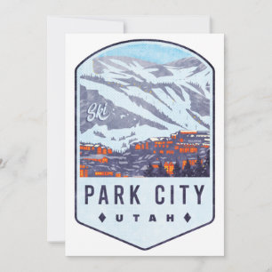 Park City Utah Ski Badge Feestdagenkaart