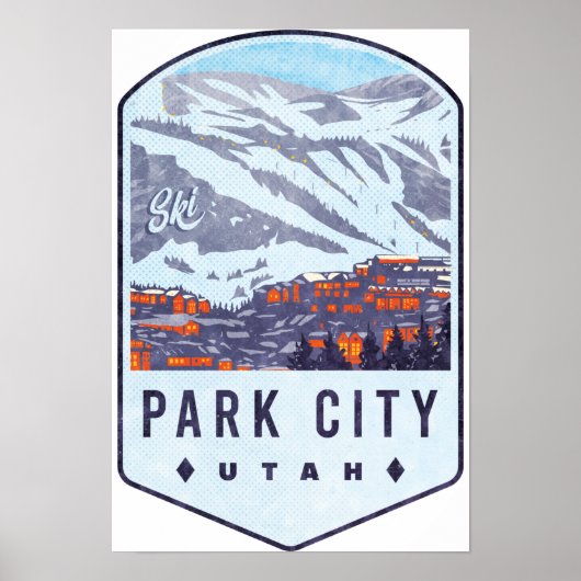 Park City Utah Ski Badge Poster (Voorkant)