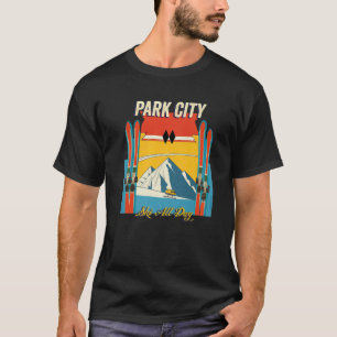 Park City Utah Ski de hele dag - Retro  Style S T-shirt