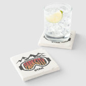 Park City Utah ski-ontwerp marmer onderzetter (Zijkant)