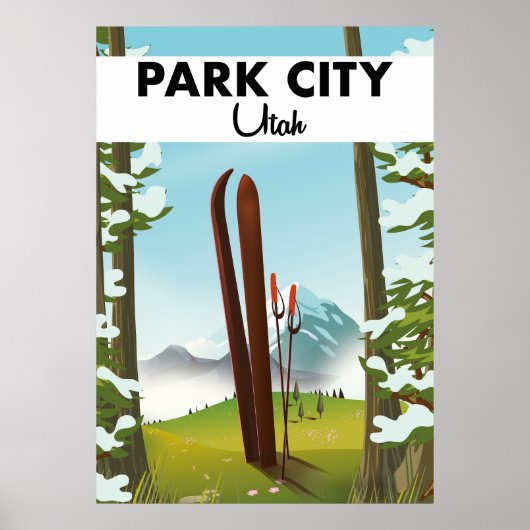 Park City Utah Ski poster (Voorkant)