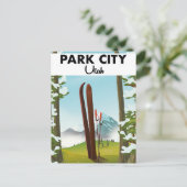 Park City Utah Ski poster Briefkaart (Staand voorkant)