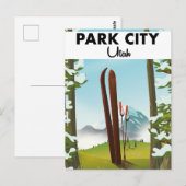 Park City Utah Ski poster Briefkaart (Voorkant / Achterkant)