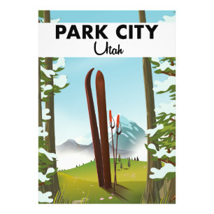Park City Utah ski-poster Foto Afdruk