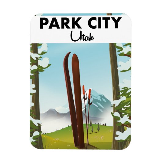 Park City Utah ski-poster Magneet (Verticaal)