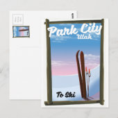 Park city Utah ski reisposter Briefkaart (Voorkant / Achterkant)