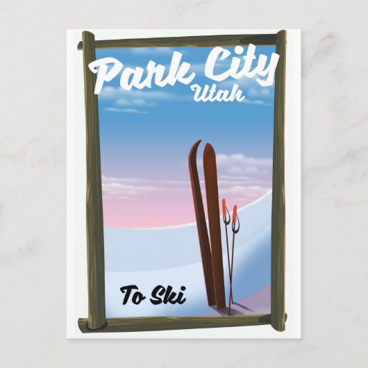 Park city Utah ski reisposter Briefkaart (Voorkant)