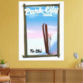 Park city Utah ski reisposter Canvas Afdruk (Insitu (Woonkamer))