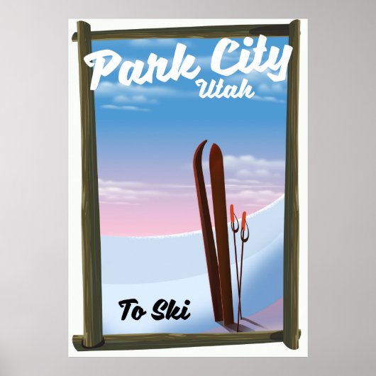 Park city Utah Ski reisposter Poster (Voorkant)