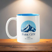 Park City Utah ski resort souvenir Tweekleurige Koffiemok