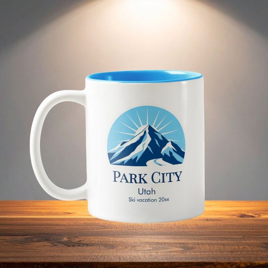 Park City Utah ski resort souvenir Tweekleurige Koffiemok