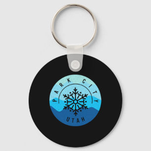 Park City Utah Ski Snowboarding Skier Sneeuw Sleutelhanger