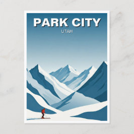 Park City Utah Skiën Skier Reizen Briefkaart
