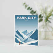 Park City Utah Skiën Skier Reizen Briefkaart (Staand voorkant)