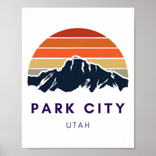 Park City Utah Skiën Snowboarden Wandelaars Utah G Poster
