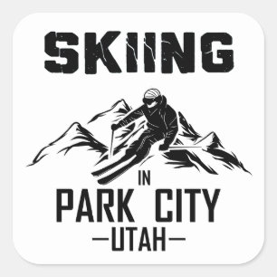 Park City Utah skiën Vierkante Sticker