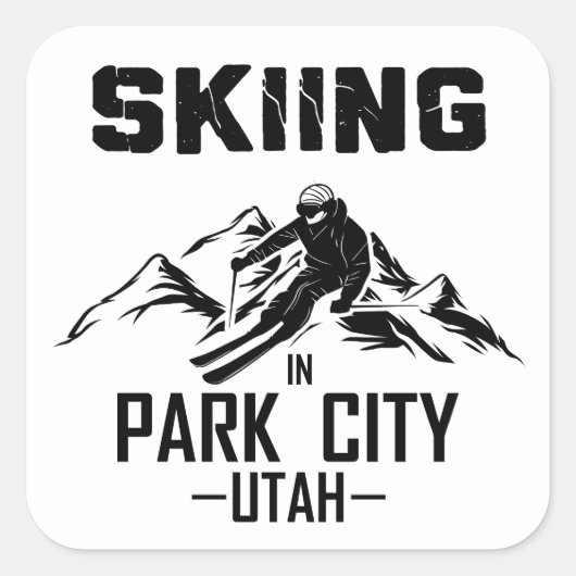 Park City Utah skiën Vierkante Sticker (Voorkant)