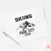 Park City Utah skiën Vierkante Sticker (Envelop)