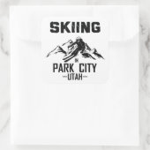 Park City Utah skiën Vierkante Sticker (Tas)