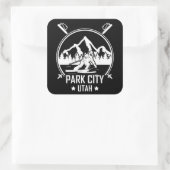 Park City Utah skiën Vierkante Sticker (Tas)