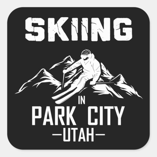 Park City Utah skiën Vierkante Sticker (Voorkant)
