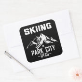 Park City Utah skiën Vierkante Sticker (Envelop)