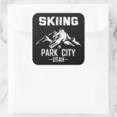 Park City Utah skiën Vierkante Sticker (Tas)