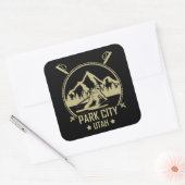 Park City Utah skiën Vierkante Sticker (Envelop)