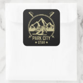 Park City Utah skiën Vierkante Sticker (Tas)