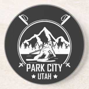 Park City Utah skiën Zandsteen Onderzetter