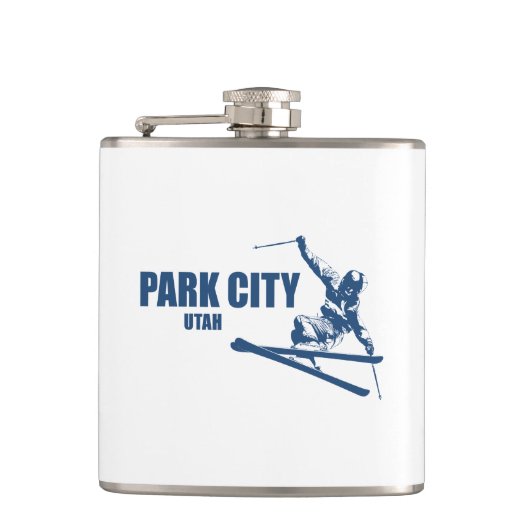 Park City Utah Skier Heupfles (Voorkant)