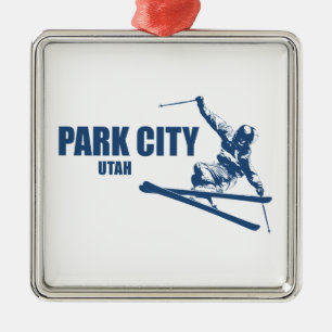 Park City Utah Skier Metalen Ornament