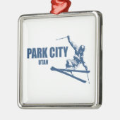 Park City Utah Skier Metalen Ornament (Links)