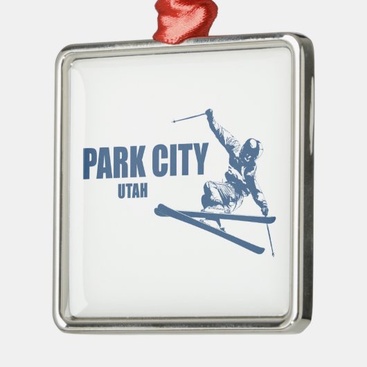 Park City Utah Skier Metalen Ornament (Links)