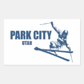 Park City Utah Skier Rechthoekige Sticker (Voorkant)