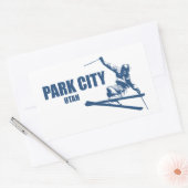 Park City Utah Skier Rechthoekige Sticker (Envelop)