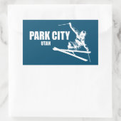 Park City Utah Skier Rechthoekige Sticker (Tas)