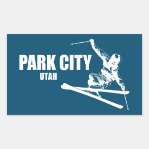Park City Utah Skier Rechthoekige Sticker